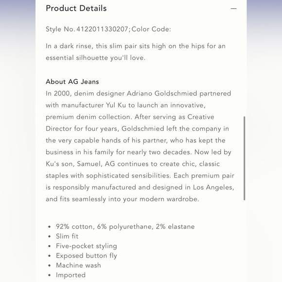 AG The Isabelle High-Rise Button-Fly Slim Jeans - Picture 7 of 11